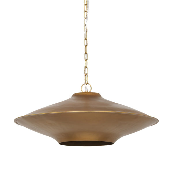 HomeRoots Gold Elegant Dimmable Ceiling Light Fixture with Dome Shade for Modern & Classic Interiors 611633