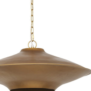 HomeRoots Gold Elegant Dimmable Ceiling Light Fixture with Dome Shade for Modern & Classic Interiors 611633