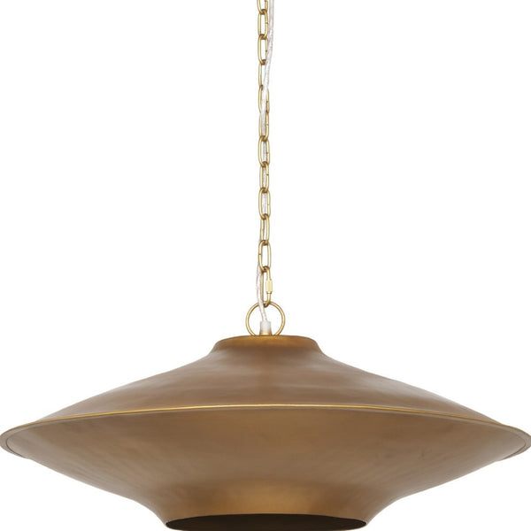 HomeRoots Gold Elegant Dimmable Ceiling Light Fixture with Dome Shade for Modern & Classic Interiors 611633