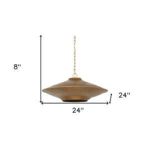 HomeRoots Gold Elegant Dimmable Ceiling Light Fixture with Dome Shade for Modern & Classic Interiors 611633