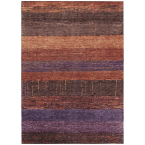 HomeRoots 5' Stylish Striped Washable Area Rug for Indoor and Outdoor Spaces - Durable, Easy Care, Versatile Design Paprika 8' x 10' 611637