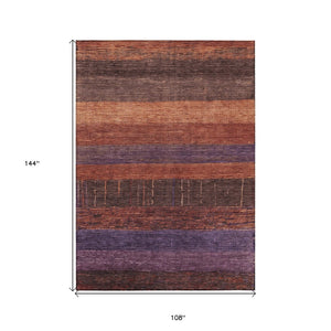 HomeRoots 5' Stylish Striped Washable Area Rug for Indoor and Outdoor Spaces - Durable, Easy Care, Versatile Design Paprika 9' x 12' 611638