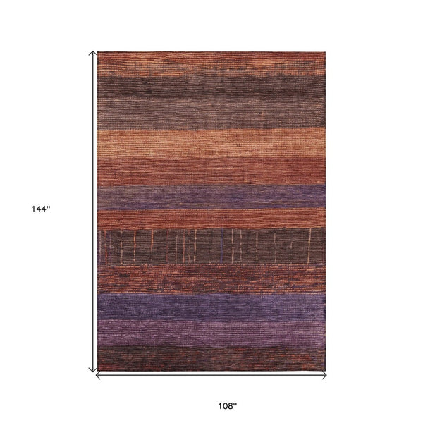 HomeRoots 5' Stylish Striped Washable Area Rug for Indoor and Outdoor Spaces - Durable, Easy Care, Versatile Design Paprika 9' x 12' 611638