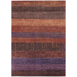 HomeRoots 5' Stylish Striped Washable Area Rug for Indoor and Outdoor Spaces - Durable, Easy Care, Versatile Design Paprika 9' x 12' 611638