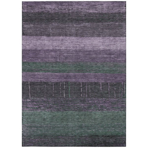 HomeRoots 5' Stylish Striped Washable Area Rug for Indoor and Outdoor Spaces - Durable, Easy Care, Versatile Design Purple 5' x 7'6" 611641