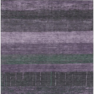 HomeRoots 5' Stylish Striped Washable Area Rug for Indoor and Outdoor Spaces - Durable, Easy Care, Versatile Design Purple 5' x 7'6" 611641