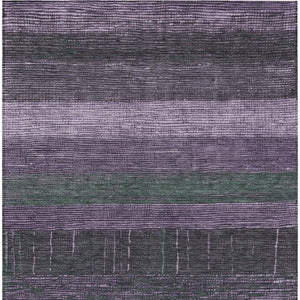 HomeRoots 5' Stylish Striped Washable Area Rug for Indoor and Outdoor Spaces - Durable, Easy Care, Versatile Design Purple 9' x 12' 611644