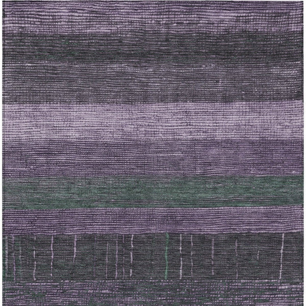HomeRoots 5' Stylish Striped Washable Area Rug for Indoor and Outdoor Spaces - Durable, Easy Care, Versatile Design Purple 9' x 12' 611644