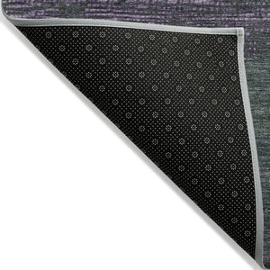 HomeRoots 5' Stylish Striped Washable Area Rug for Indoor and Outdoor Spaces - Durable, Easy Care, Versatile Design Purple 9' x 12' 611644