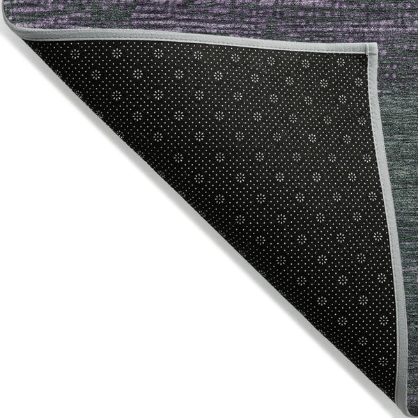 HomeRoots 5' Stylish Striped Washable Area Rug for Indoor and Outdoor Spaces - Durable, Easy Care, Versatile Design Purple 9' x 12' 611644