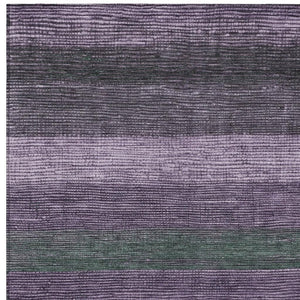 HomeRoots 5' Stylish Striped Washable Area Rug for Indoor and Outdoor Spaces - Durable, Easy Care, Versatile Design Purple 10' x 14' 611645