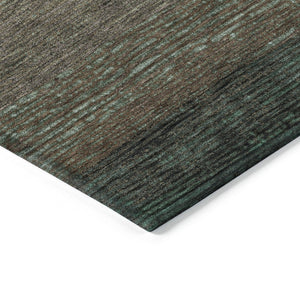 HomeRoots 5' Stylish Striped Washable Area Rug for Indoor and Outdoor Spaces - Durable, Easy Care, Versatile Design Teal 8' x 10' 611649