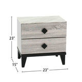 English Elm Smithson Nightstand With 2 Drawers Storage In Cream Finish