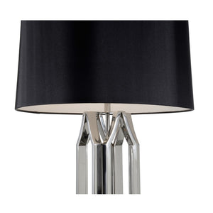 Wildwood Take Silver Lamp Tall Polished Nickel Geometric Base With Black Tapered Shade For Grand Rooms 61169