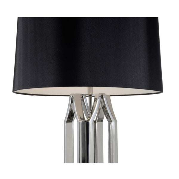Wildwood Take Silver Lamp Tall Polished Nickel Geometric Base With Black Tapered Shade For Grand Rooms 61169