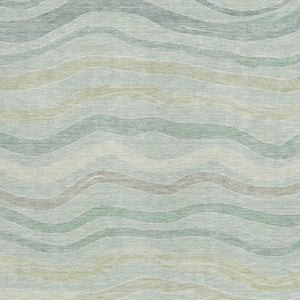 HomeRoots 9' X 12' Sage and Taupe Striped Area Rug - Durable, Washable, Pet-Friendly, Indoor/Outdoor Decor 611740