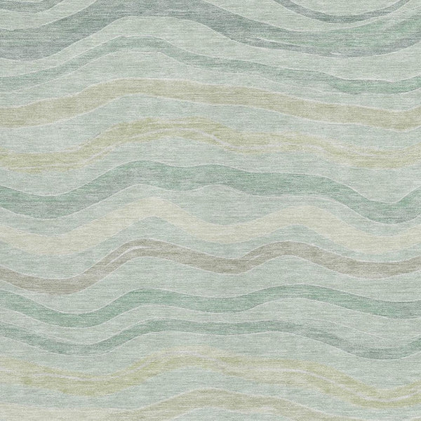 HomeRoots 9' X 12' Sage and Taupe Striped Area Rug - Durable, Washable, Pet-Friendly, Indoor/Outdoor Decor 611740
