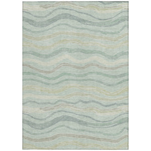 HomeRoots 10' Sage and Taupe Striped Area Rug - Washable, Durable, Indoor/Outdoor Use, Perfect for High-Traffic Spaces 611741
