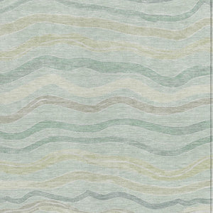 HomeRoots 10' Sage and Taupe Striped Area Rug - Washable, Durable, Indoor/Outdoor Use, Perfect for High-Traffic Spaces 611741