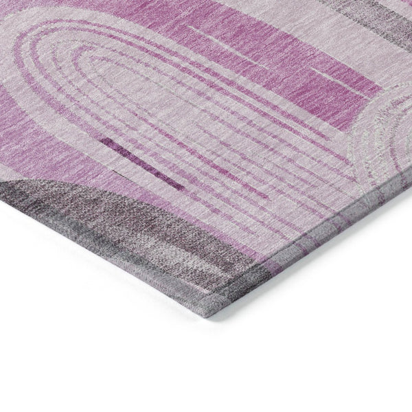 HomeRoots 5' X 8' Pink And Lavender Geometric Area Rug – Stylish, Washable, Durable for Indoor & Outdoor Spaces 611767