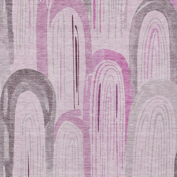 HomeRoots 8' X 10' Pink and Lavender Geometric Rug – Stylish, Washable, Durable for Indoor & Outdoor Spaces! 611769