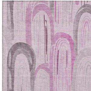 HomeRoots 10' Pink & Lavender Geometric Area Rug - Washable, Durable, Stain-Resistant for Indoor/Outdoor Use! 611771