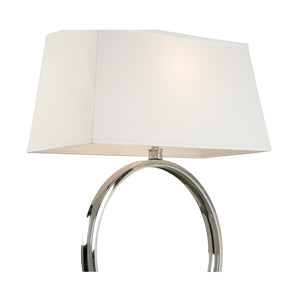 Wildwood Natalie Polished Nickel Open Ring Table Lamp With Tapered Linen Shade, 36" Transitional Sculpture 61180