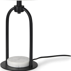 22 Inch Black Table Lamp with Drum Shade for Bedroom Nightstand Modern Decor