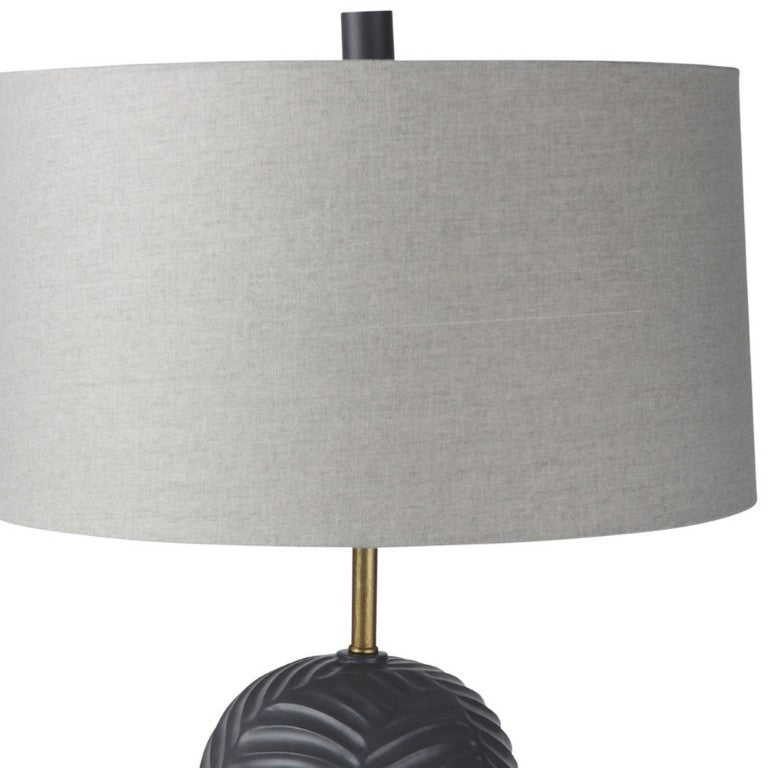29 Inch Round Drum Shade Table Lamp Elegant Bedside Accent for Modern Bedroom Lighting