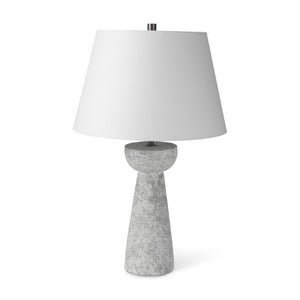 HomeRoots 27 Inch Gray Table Lamp with Classic Empire Shade for Bedroom Nightstand Decor 611805