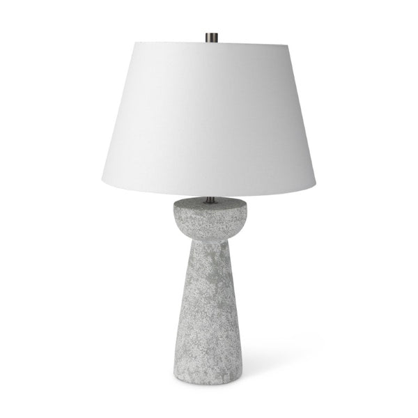 HomeRoots 27 Inch Gray Table Lamp with Classic Empire Shade for Bedroom Nightstand Decor 611805