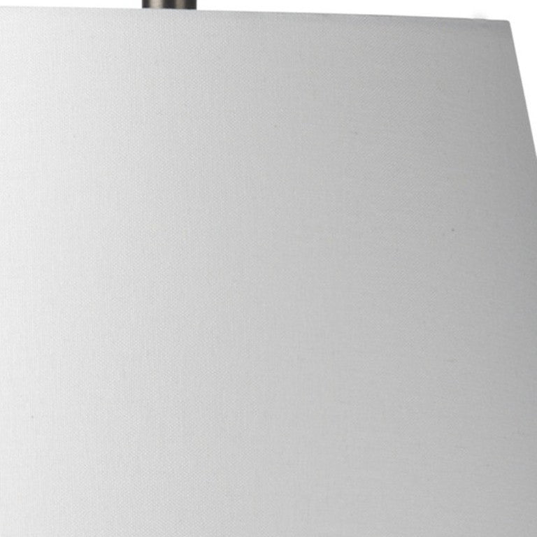 HomeRoots 27 Inch Gray Table Lamp with Classic Empire Shade for Bedroom Nightstand Decor 611805