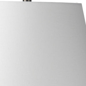 27 Inch Gray Table Lamp with Classic Empire Shade for Bedroom Nightstand Decor