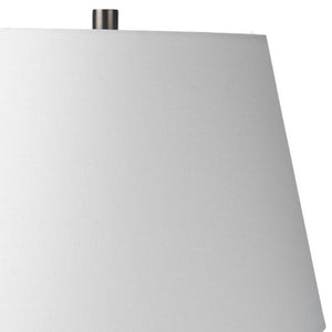 27 Inch Gray Table Lamp with Classic Empire Shade for Bedroom Nightstand Decor