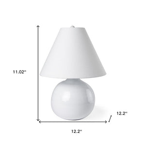 11 Inch Round Table Lamp with Empire Shade for Bedroom Nightstand Warm Ambient Glow
