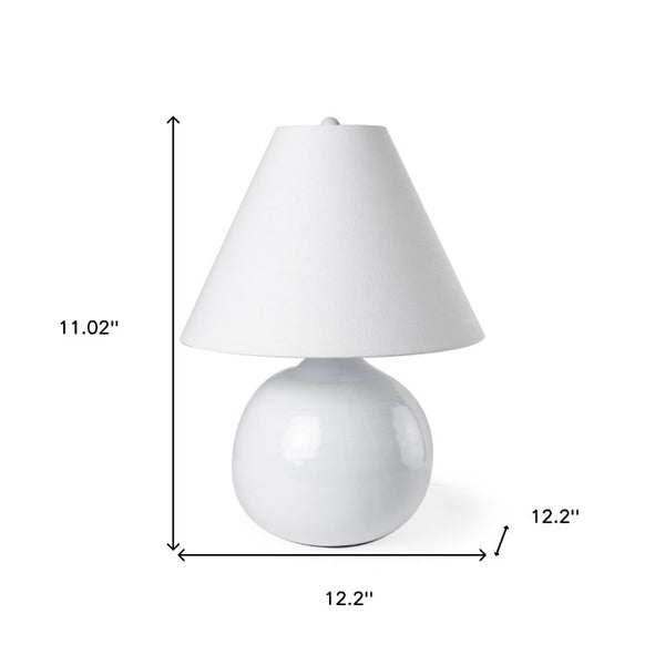 11 Inch Round Table Lamp with Empire Shade for Bedroom Nightstand Warm Ambient Glow