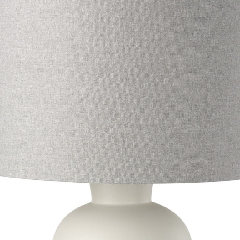 HomeRoots 33 Inch Cream Drum Shade Table Lamp Elegant Bedside Lighting for Modern Bedroom Decor 611811