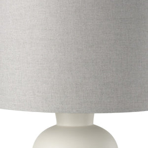 33 Inch Cream Drum Shade Table Lamp Elegant Bedside Lighting for Modern Bedroom Decor