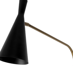 5 Inch Antiqued Gold Black Metal Swing Arm Sconce for Bedroom or Living Room
