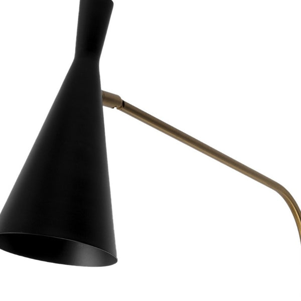 5 Inch Antiqued Gold Black Metal Swing Arm Sconce for Bedroom or Living Room