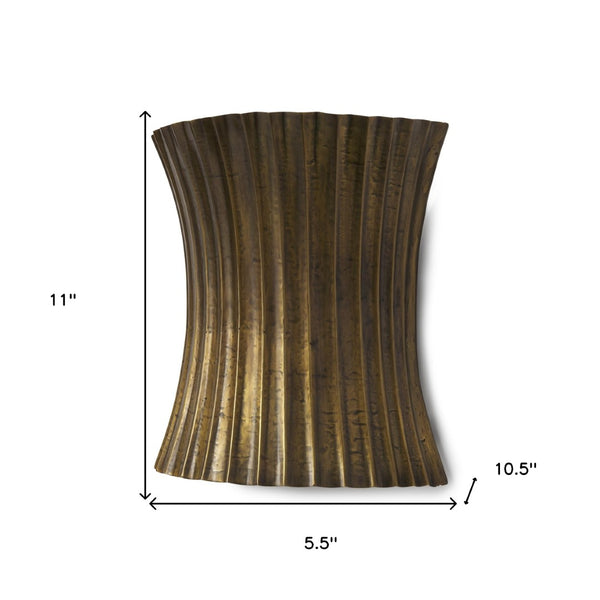 HomeRoots 11" Gold Metal Corner Wall Light – Modern Elegance for Space-Saving Illumination in Any Room 611846