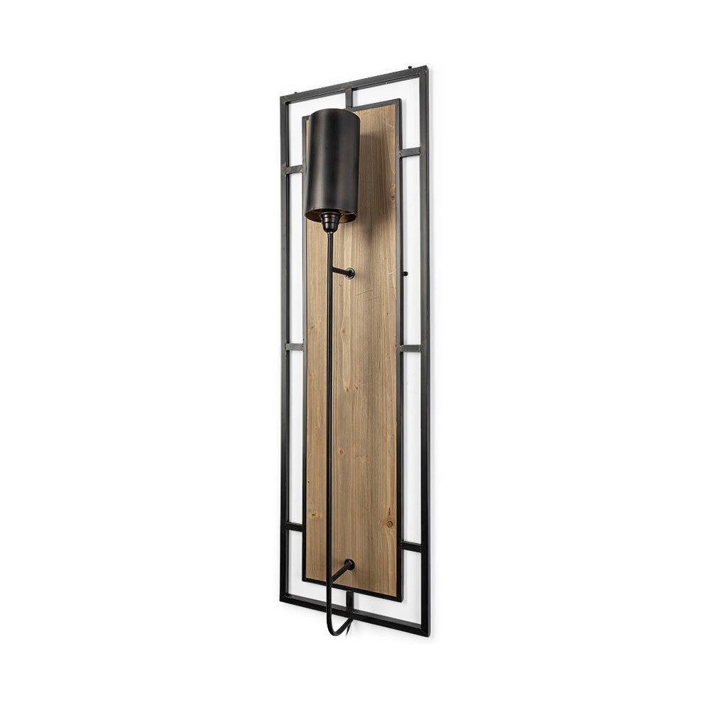 HomeRoots 57" Black Metal Corner Wall Light - Modern Minimalist Fixture for Stylish Ambient Illumination 611848