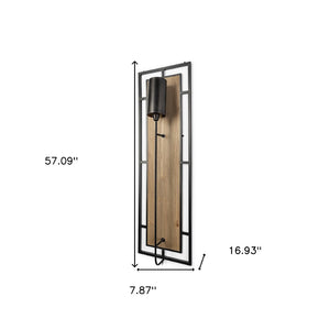 HomeRoots 57" Black Metal Corner Wall Light - Modern Minimalist Fixture for Stylish Ambient Illumination 611848