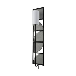 HomeRoots 47" Black Metal Fabric Corner Wall Light - Contemporary Space-Saving Design for Modern Homes 611849