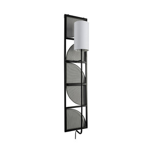 HomeRoots 47" Black Metal Fabric Corner Wall Light - Contemporary Space-Saving Design for Modern Homes 611849