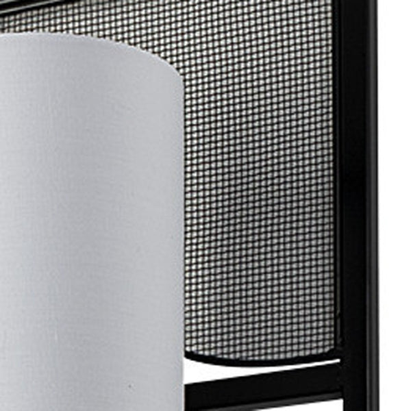 HomeRoots 47" Black Metal Fabric Corner Wall Light - Contemporary Space-Saving Design for Modern Homes 611849