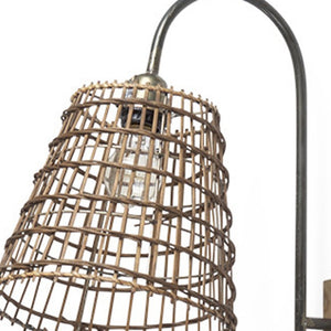 HomeRoots 16" Brown Metal Corner Wall Light – Modern Design for Cozy Spaces, Ideal Ambient Illumination! 611850