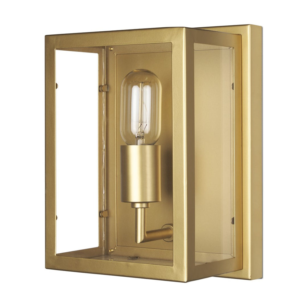 HomeRoots 11" Gold Metal Corner Wall Light - Elegant Space-Saving Fixture for Modern Ambiance & Stylish Illumination 611855