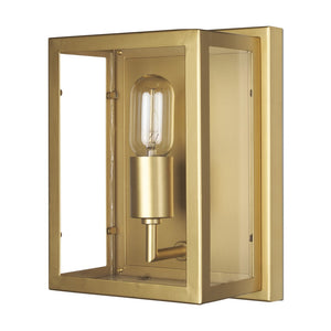 HomeRoots 11" Gold Metal Corner Wall Light - Elegant Space-Saving Fixture for Modern Ambiance & Stylish Illumination 611855