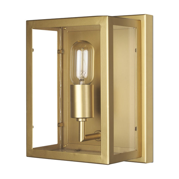 HomeRoots 11" Gold Metal Corner Wall Light - Elegant Space-Saving Fixture for Modern Ambiance & Stylish Illumination 611855